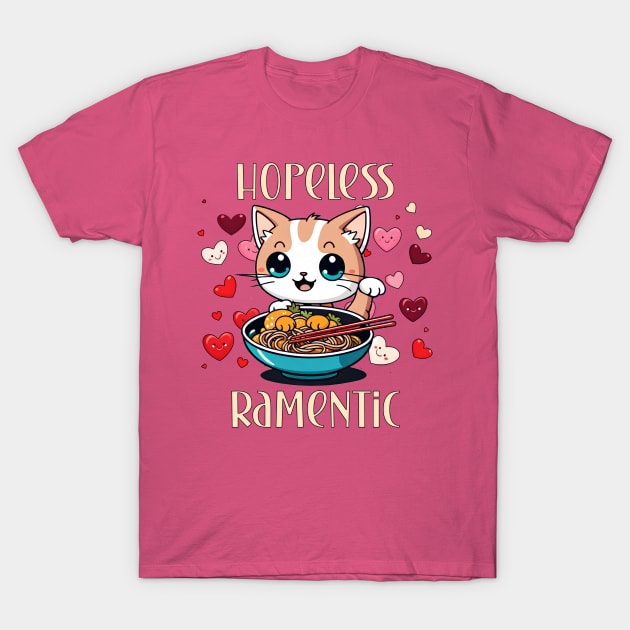 Kawaii kitten hopeless ramentic lover T-Shirt by Edgi